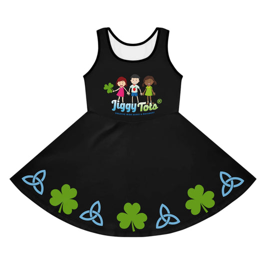 Black Jiggy Tots Dress, Irish Dance Apparel Irish Dance School Uniforms Custom Irish Dance Costumes Irish Dancewear Online Irish Dance Practice Wear Irish Dance Team Apparel Comfortable Irish Dance Clothing Kids Irish Dancewear