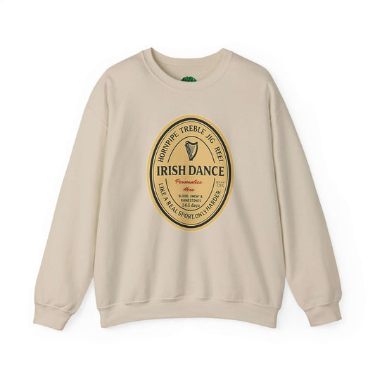 Irish Dance Crewneck Sweatshirt – Vintage Pub-Style Irish Dance Emblem- Personalized