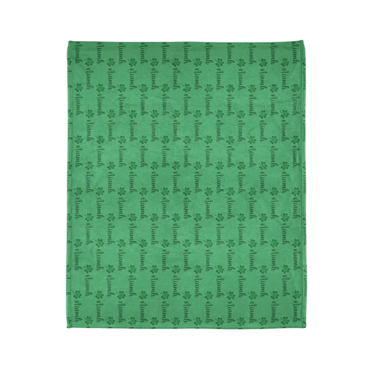 personalized shamrock blanket, custom Irish blanket, green shamrock throw,