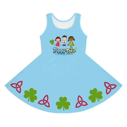 Blue Jiggy Tots Dress, Irish Dance Apparel Irish Dance School Uniforms Custom Irish Dance Costumes Irish Dancewear Online Irish Dance Practice Wear Irish Dance Team Apparel Comfortable Irish Dance Clothing Kids Irish Dancewear
