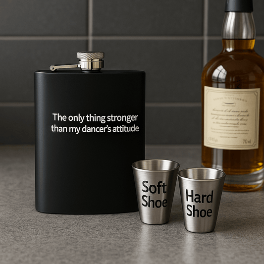 Barware, Irish Dance Gift Set, Irish Dance Flask, Dancer Parent Gifts, Feis Essentials, Funny Irish Dance Gifts, Hard Shoe Soft Shoe, Irish Dance Teacher Gift, Adult Irish Dance Accessories, Irish Feis Barware, Nationals Gift Idea