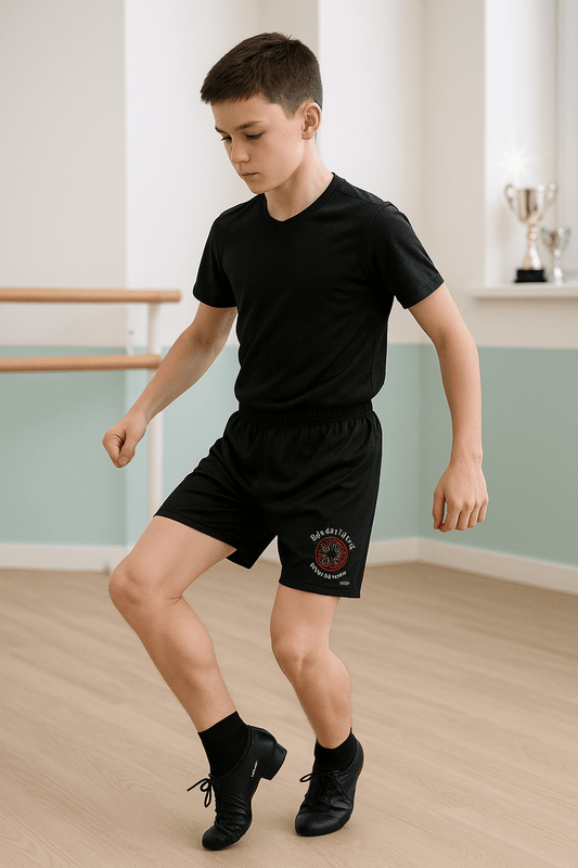 Blackbird Academy Shorts, Irish Dance Shorts, Irish Dance School Gear, Irish Dance Apparel, spirit wear for Irish dancers with school logo