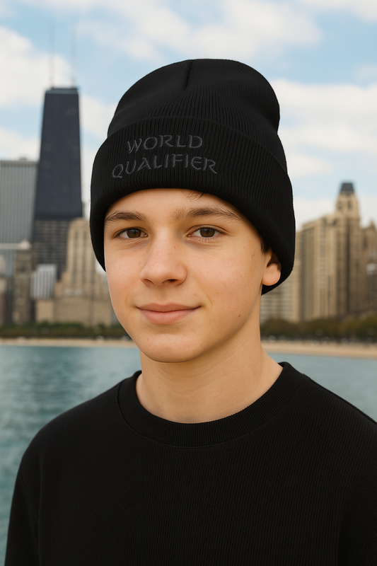 World Qualifier Cuffed Knit Beanie – Embroidered