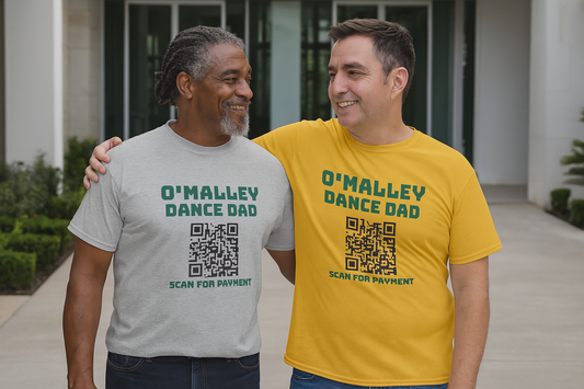 O'malley Dad Shirt, custom Irish dance school apparel, Irish dance team gear, Irish dance logo clothing, Irish Dance School Merch