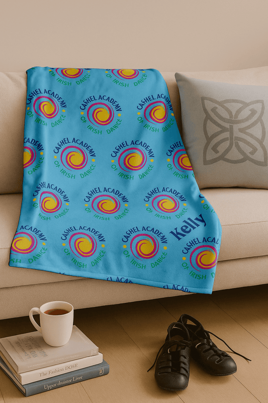 Cashel Academy of Irish Dance Blanket, Irish Dance School Logo Merch, Spirit Wear, Irish Dance Gifts