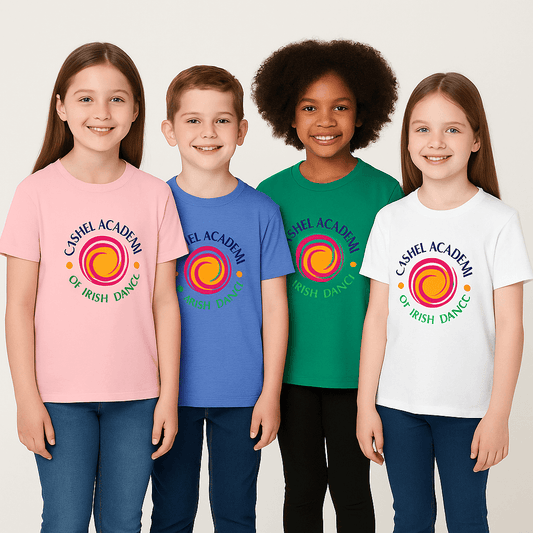 School Merch, Cashel Shirt, Cashel School of Irish Dance, Irish Dance School Gear, Irish Dance Apparel, Irish Dance School Gear, Custom logo