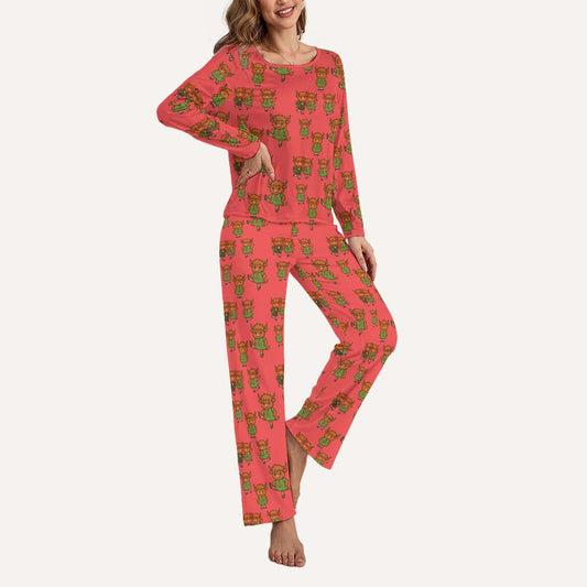Highland Cow PJs, Irish Dance Pajamas, Gift for Irish Dancer, Irish Dance Pajama Set, Irish Dance Christmas PJs