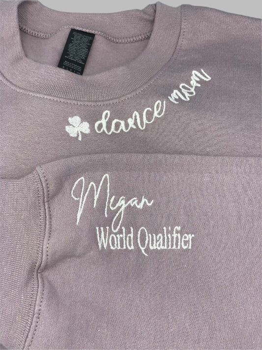 Embroidered Dance Mom SweatshirtSoftstyleCDance Mom Sweatshirt,Custom Dance Mom,Custom Dance Shirt,Custom Embroidered Sweatshirt,Custom Name Shirt,Custom Sweatshirt,Dance Mama Shirt,Dance Mom Shirt,Dance Mom T-Shirt,Dance Mom Tshirt,Feis Mom Sweatshirt,Gi