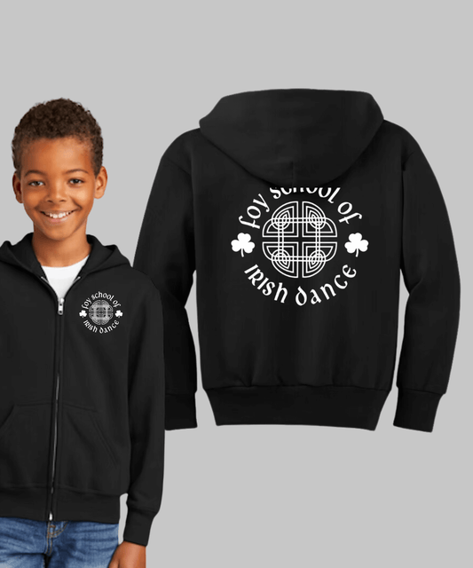 Foy Full Zip Hoodie Irish dance school gear Irish dance apparel Custom Irish dance school jackets Irish dance team bags Irish dance hoodies Dance school merchandise Irish dance supporter gear Personalized Irish dance school clothing Irish dance warm-up ou