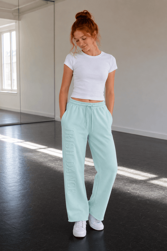 Gift for Irish Dancer, dance competition travel outfit, raw hem sweatpants, Irish dance team apparel, trendy Irish dance clothes