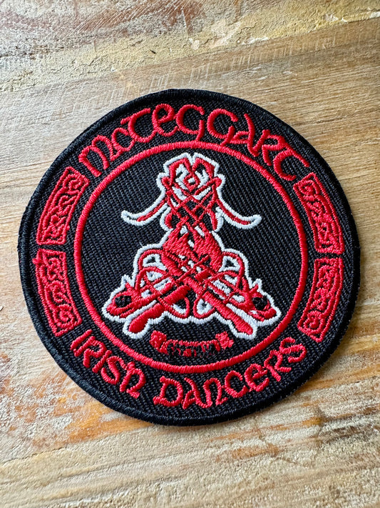 Mc Teggart Irish Dance Patch, Dance school patch, Irish Dance Accessories, Irish Dance School Gear, spirit wear for Irish dancers with school logo