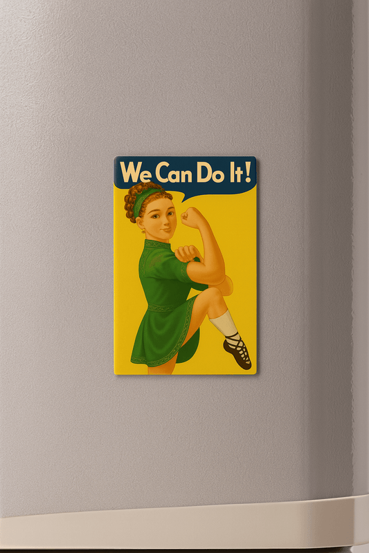 Irish Dance Magnet, Rosie the Riveter Irish Dancer, “We Can Do It” Magnet, Irish Step Dance Gifts, Locker Magnet for Dancers, Celtic Dance Decor, Motivational Fridge Magnet, Irish Dance Accessories, Empowerment Gift for Girls, Irish Dancer Room Decor