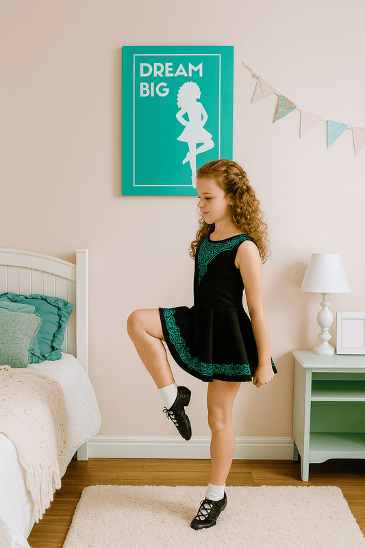 Irish Dance wall art, Irish dancer bedroom decor, Irish dance gifts for girls, Irish dance canvas print. Dream Big Irish dancer sign. Irish dance room decor