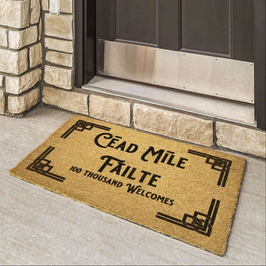Cead Mile Failte, Irish DoormatDoormatCeltic Home Decor,doormat,Front Doormat,gaelic,Gaelic Decor,Gaelic Gift,Home Decor,Irish Decor,Irish Doormat,Irish Home Decor,St. Patricks Day Doormat,welcome doormatAdd an inviting element to your entryway, this dura