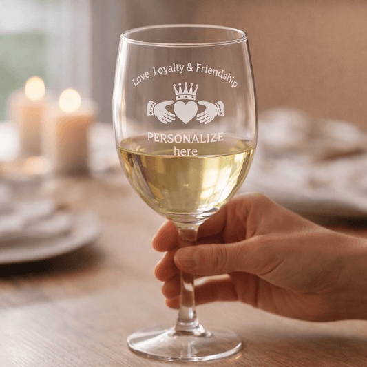 Irish Wedding Favor, Irish Wedding Gift, Irish Anniversary Gift, Irish Valentines Gift, Irish Wine Glass