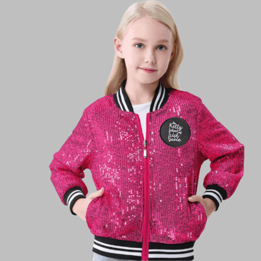 custom Irish dance team jackets for competition, KSIDSequinJacket, Kelly School of Irish Dance, Irish Dance School Gear, Sequin Jacket, Irish Dance Apparel, Irish Dance School Apparrel