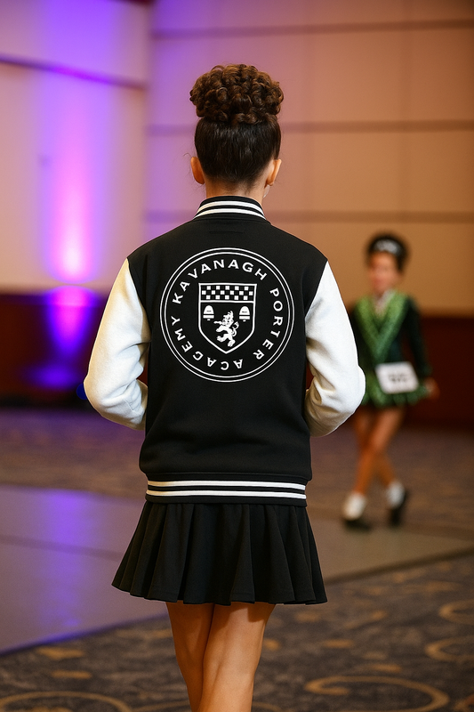 Kavanagh Porter Academy, KPA Jacket, Practice Jacket, Irish Dance School Gear, custom Irish dance team jackets for competition