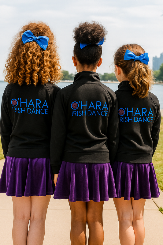 O'Hara Practice Jacket, Irish Dance Practice Gear, Irish Dance Apparel, Irish Dance Uniform, custom Irish dance team jackets for competition