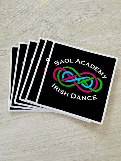 Saol Academy of Irish Dance, Saol Stickers, Irish Dance School Sticker, spirit wear for Irish dancers with school logo