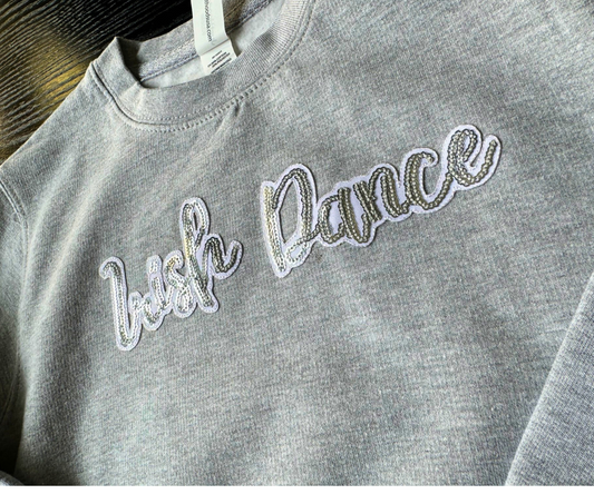 Irish Dance Sweatshirt, Irish Dance Jumper, Childs Sweatshirt, Girls Sweatshirt, Youth Sweatshirt, Sequin Sweatshirt, Irish Dance Apparel