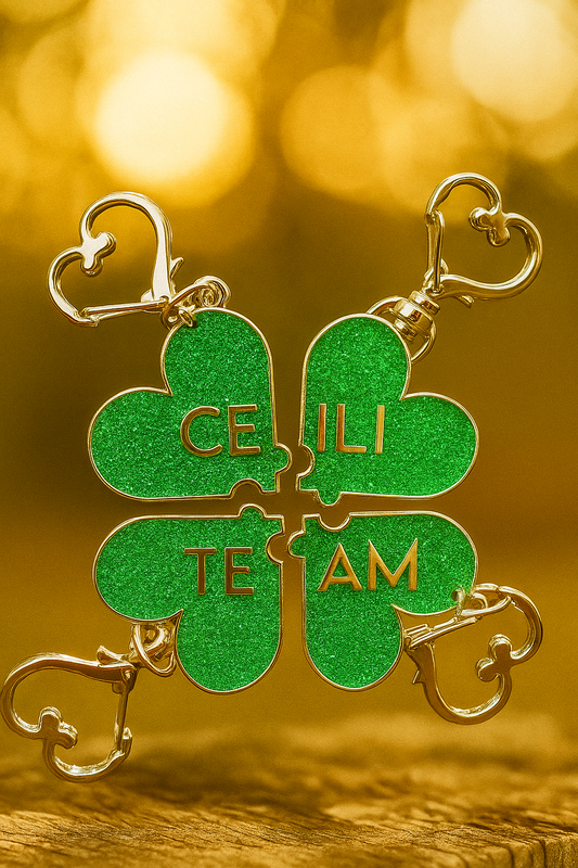 Shamrock Key Chain, Ceili Keychain, Ceili Team Gift, Ceili Gifts, Team Gifts, Irish Dance Team, Irish Dance Gifts
