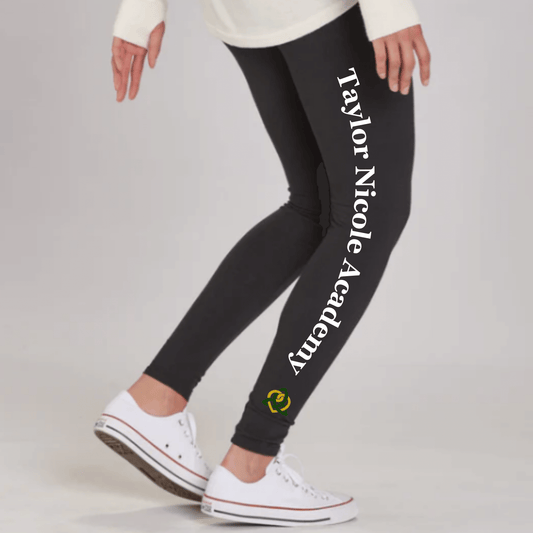 TNA Leggings, custom Irish dance school apparel, Irish dance logo clothing, Irish dance school spirit wear, dance school merch