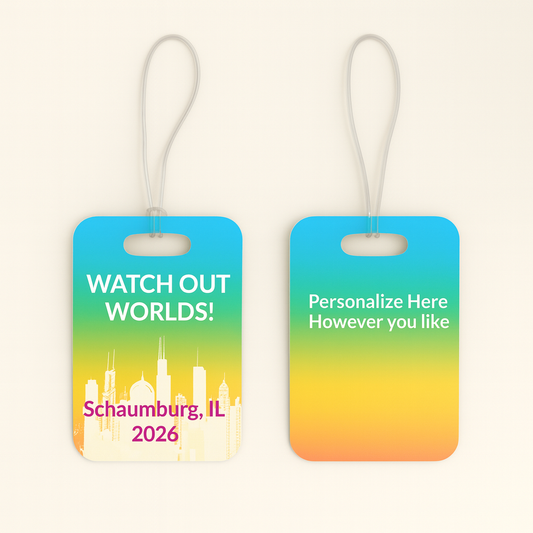 worlds tag, chicago tag, ord tag, travel tag, dance gift, luggage tag, bag tag, suitcase tag, oireachtas tag, irish dance, feis travel, dancer gift, 2026 worlds
