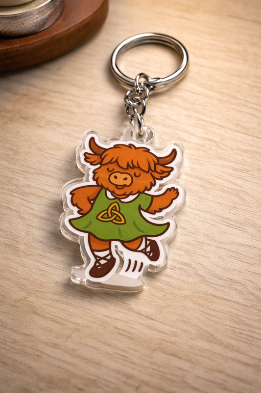 highland cow Keychain, Irish Dance Keychain, Irish Dance Gifts, Recital Gift, Feis Gift, Oireachtas Gift