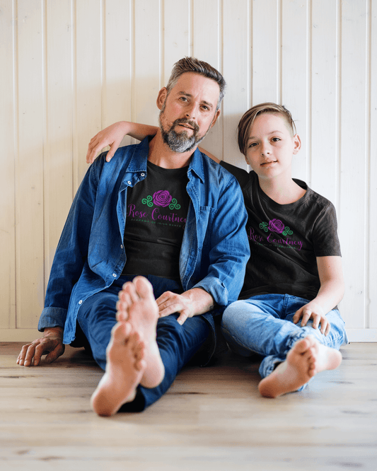 Rose Courtney School ShirtT-ShirtIrish Dance School,RCAID,Rose Courtney,School collection,School GearThese shirts are Bella and Canva 4.2 oz., 100% combed and ringspun cotton. They are super soft and wear well weather you are at school, dance class a Feis