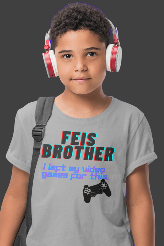 FEIS Brother, I left my video games for this T-ShirtKids clothesBig Brother T Shirt,Brother,Brother Shirt,Brother T-Shirt,Cotton,Crew neck,DTG,Fei Brother,Feis,FEIS Brother,Feis Brother Shirt,Feis Brother T-Shirt,Feis Family Gift,Feis Family Shirt,Funny I