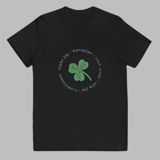 Irish Dance Kids T-Shirt, shamrock Irish dance shirt, kids Irish dance apparel, soft jersey youth t-shirt, 100% cotton Irish dance shirt, Ceili dance shirt, Reel dance shirt, Slip Jig shirt, classic Irish kids shirt, Irish dance gift for kids.