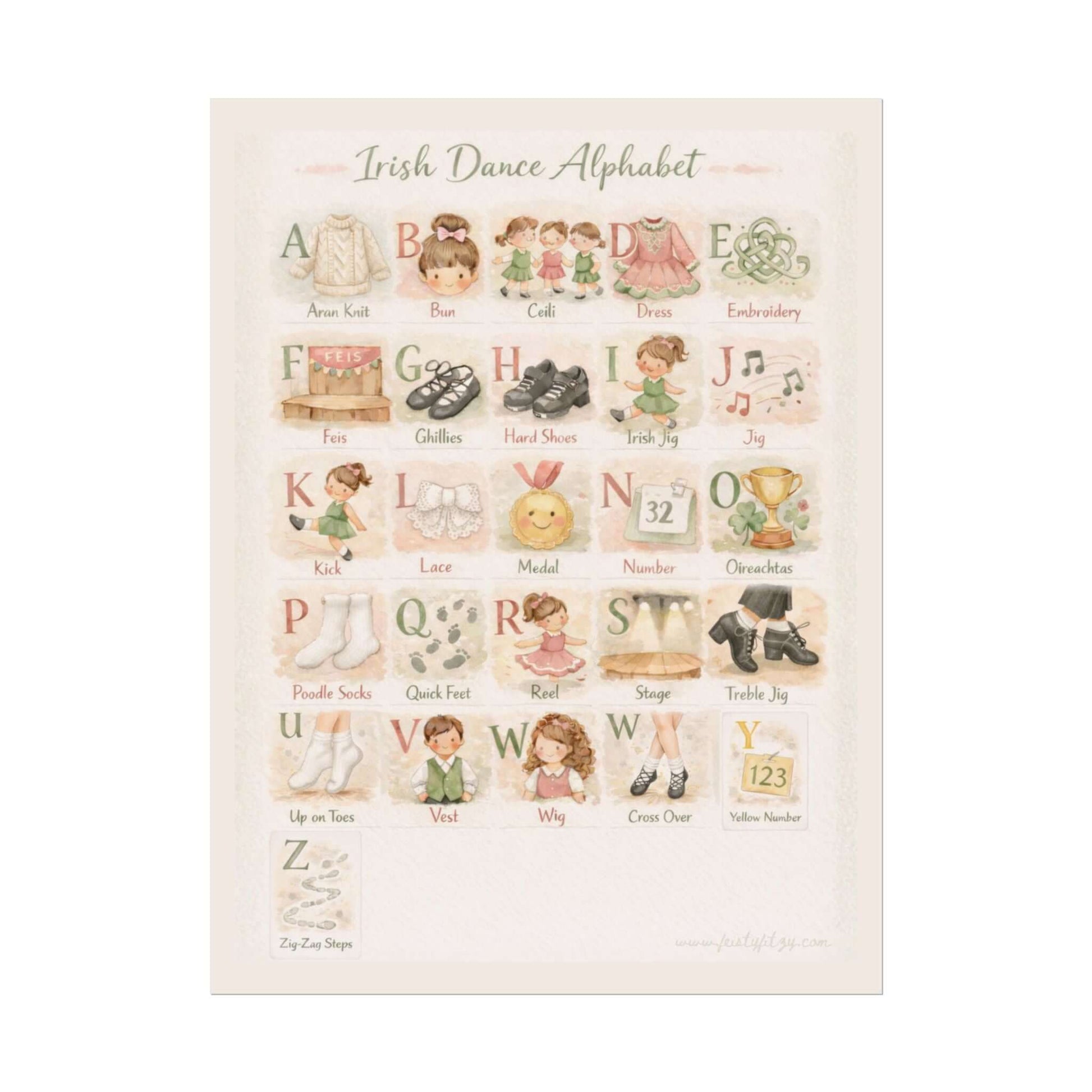 Irish Dance Poster, Irish baby Gift, Irish Baby Shower, Irish Dance Baby