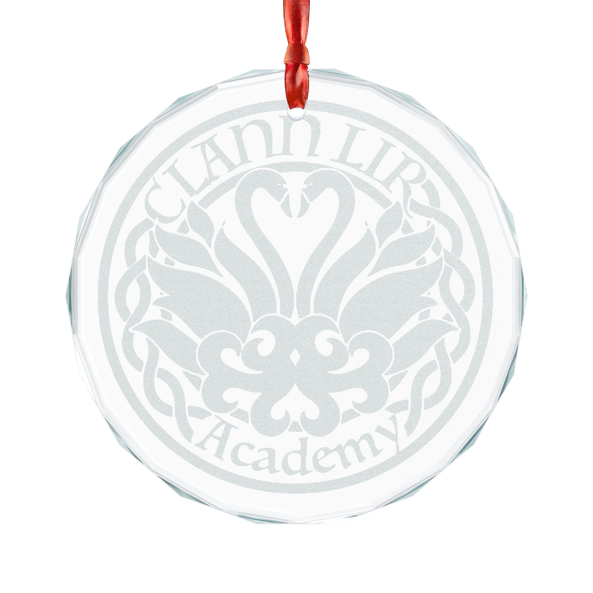 Clann Lir Academy engraved crystal glass Christmas ornament - Irish dance school keepsake