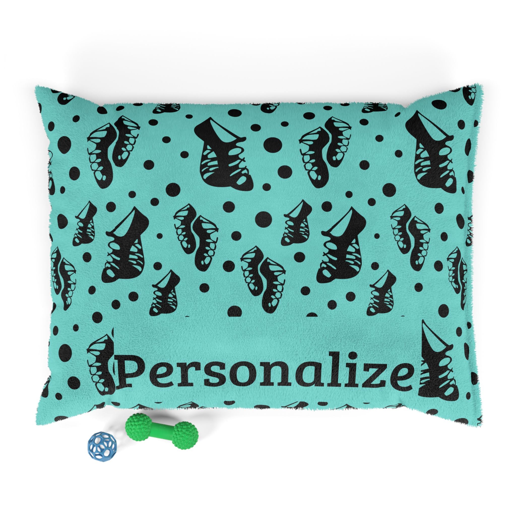 Irish dance soft shoe pet bed shown from an angle, Irish dance pet accessories