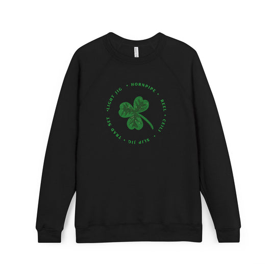 Irish Dances around a Luck Shamrock- Premium Bella Canva Crewneck Sweatsthirt