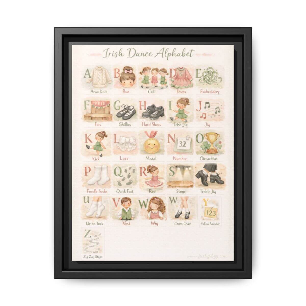 Irish Dance Art, Alphabet Poster, Irish Dance Poster, Irish Dance Nursery, Irish Dance Kids