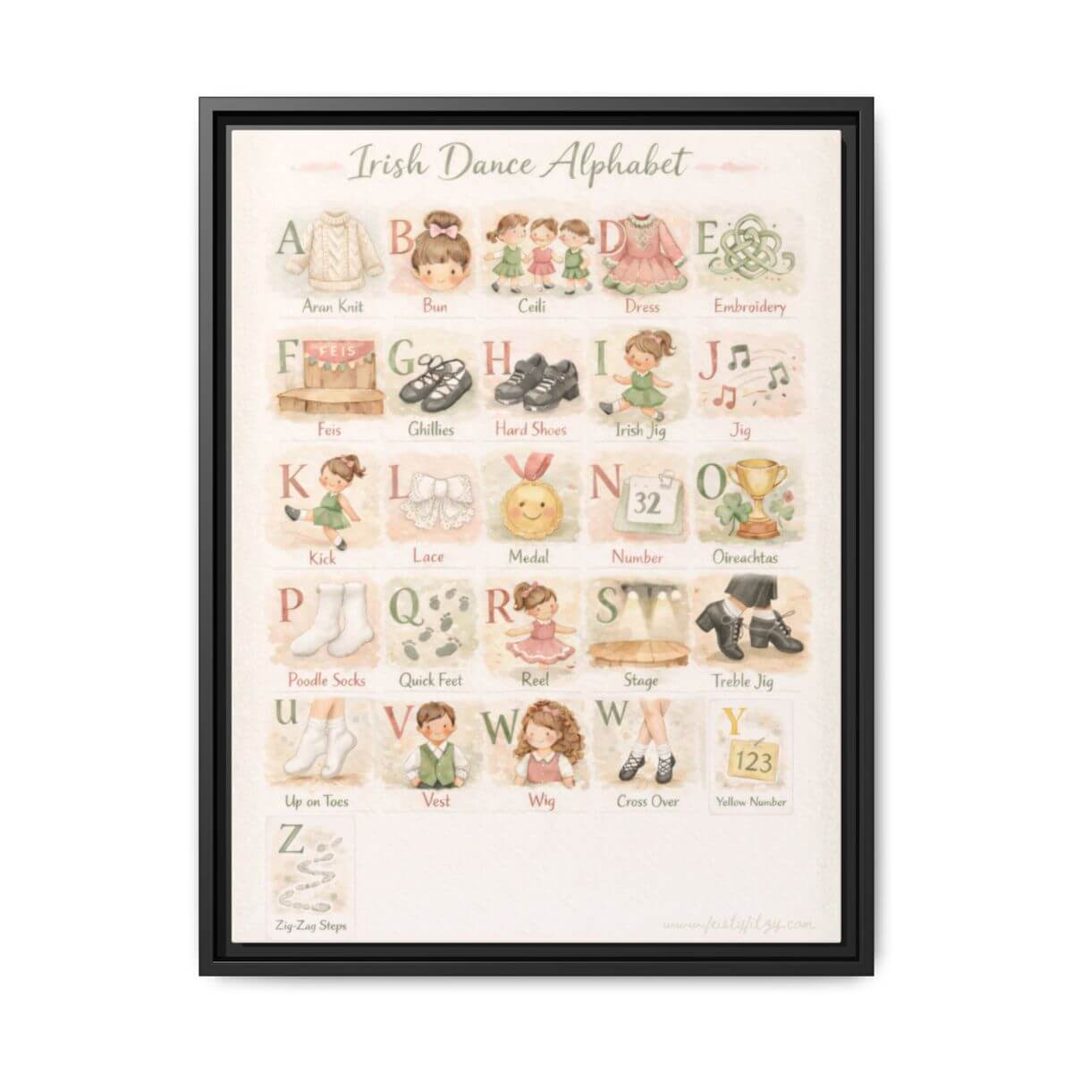 Irish Dance Decor, Alphabet Poster, Irish Dance Poster, Irish Dance Nursery, Irish Dance Kids