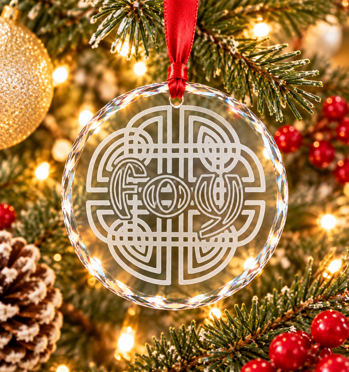 Foy School engraved crystal ornament – Irish dance Christmas keepsake gift