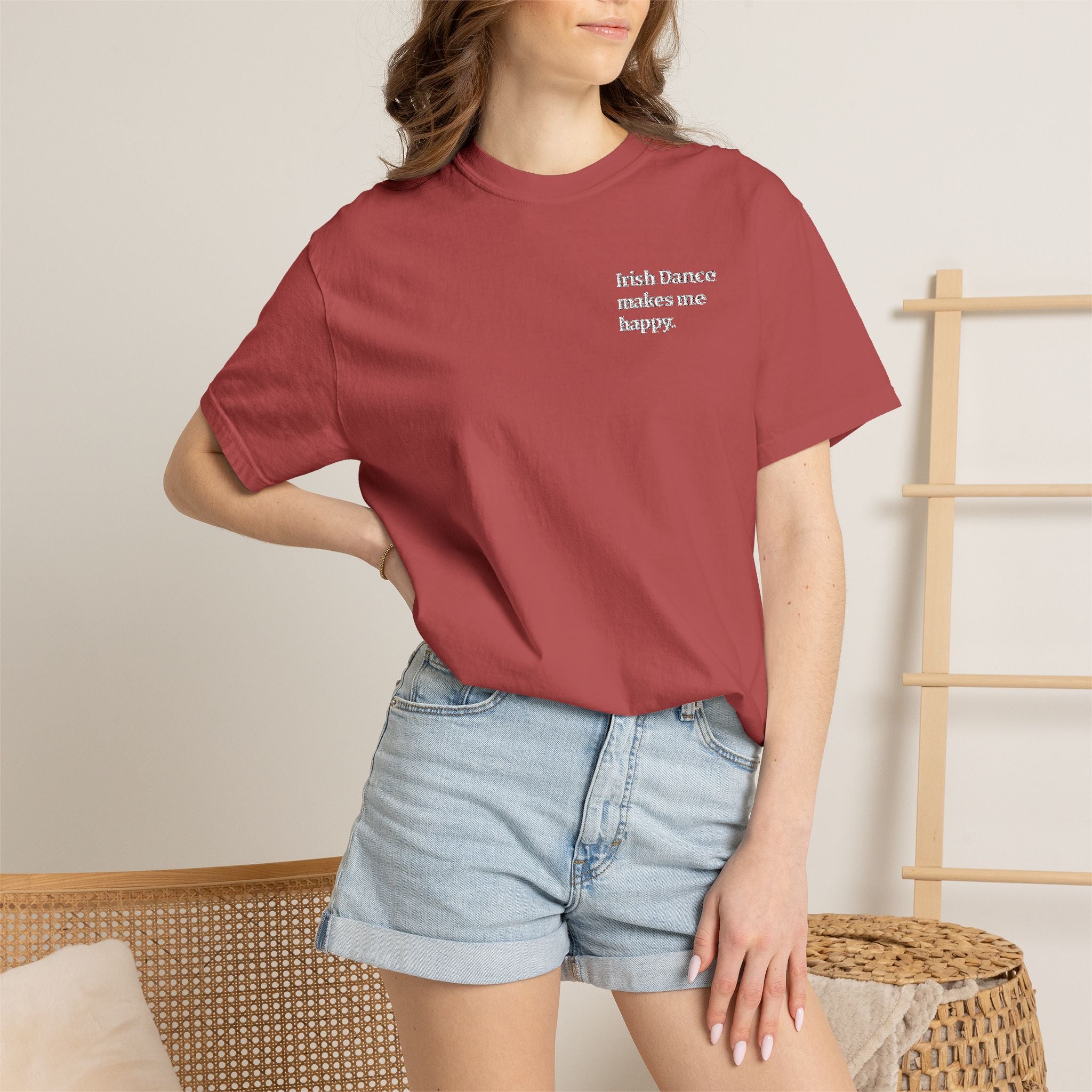 Irish Dance Makes Me Happy™ Embroidered Comfort Colors® Tee