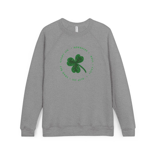 Irish Dances around a Luck Shamrock- Premium Bella Canva Crewneck Sweatsthirt