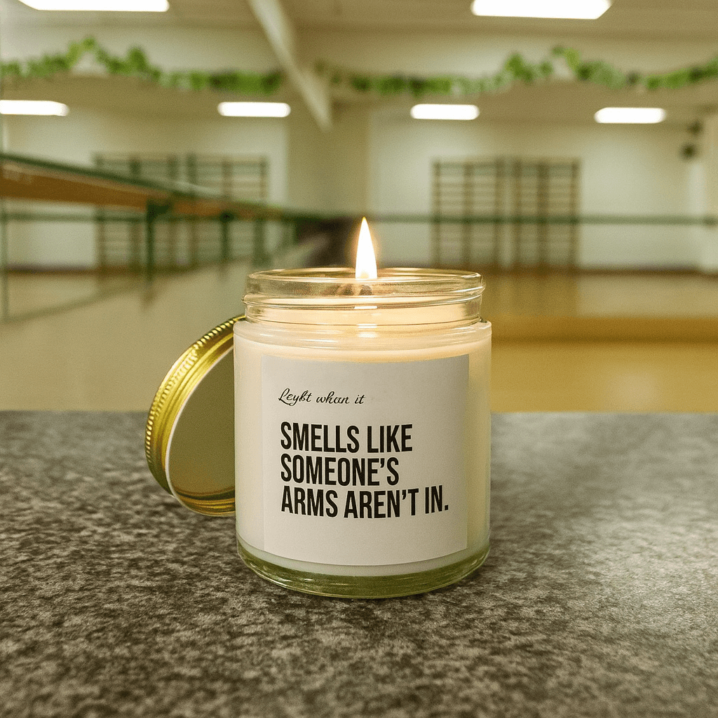 Irish dance candle, funny dance teacher gift, arms in candle, Irish dance studio decor, feis gift idea, dancer appreciation, dance teacher humor, coconut wax candle, Irish dance joke gift