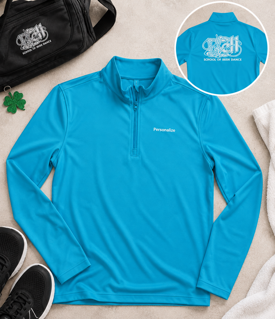 Bell School of Irish Dance Personalized 1/4 Zip Performance Pullover