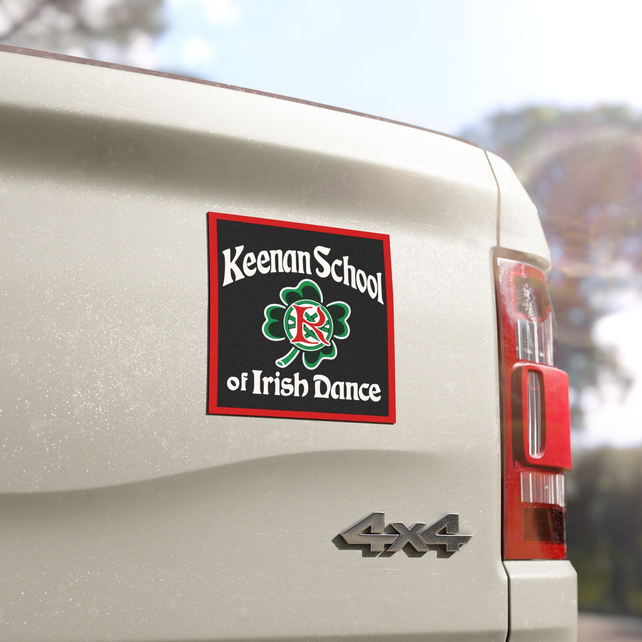 Keenan car magnet, magnetic backing view