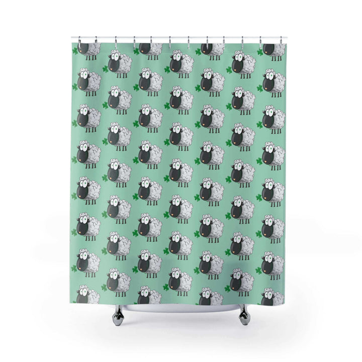 Irish Sheep Shower CurtainsTransform any bathroom into a safe and adventurous haven with this uniquely Irish sheep shower curtain. Crafted with 100% polyester and one-sided print, this super cute and adorable curtain is sure to make a memorable statement
