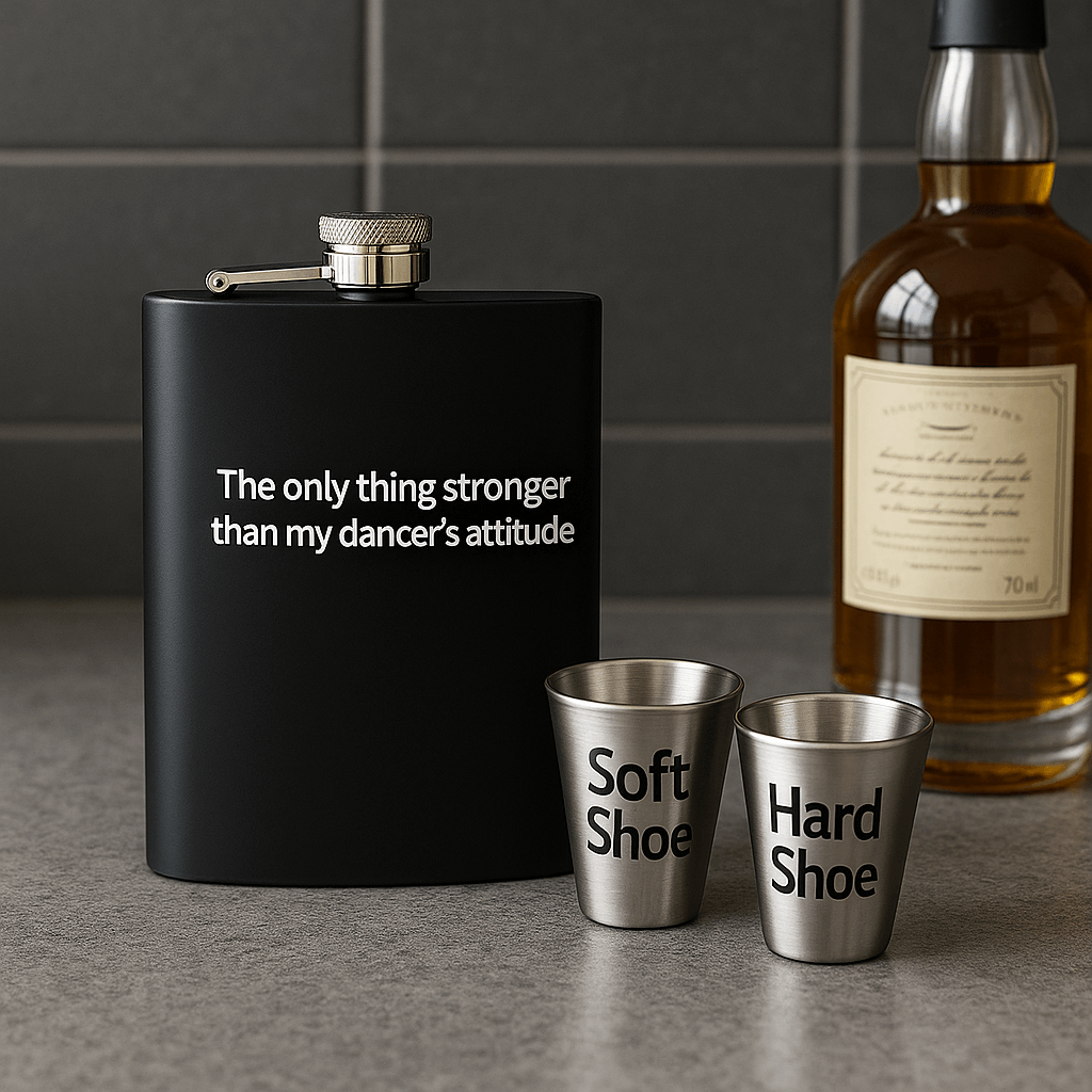 Barware, Irish Dance Gift Set, Irish Dance Flask, Dancer Parent Gifts, Feis Essentials, Funny Irish Dance Gifts, Hard Shoe Soft Shoe, Irish Dance Teacher Gift, Adult Irish Dance Accessories, Irish Feis Barware, Nationals Gift Idea