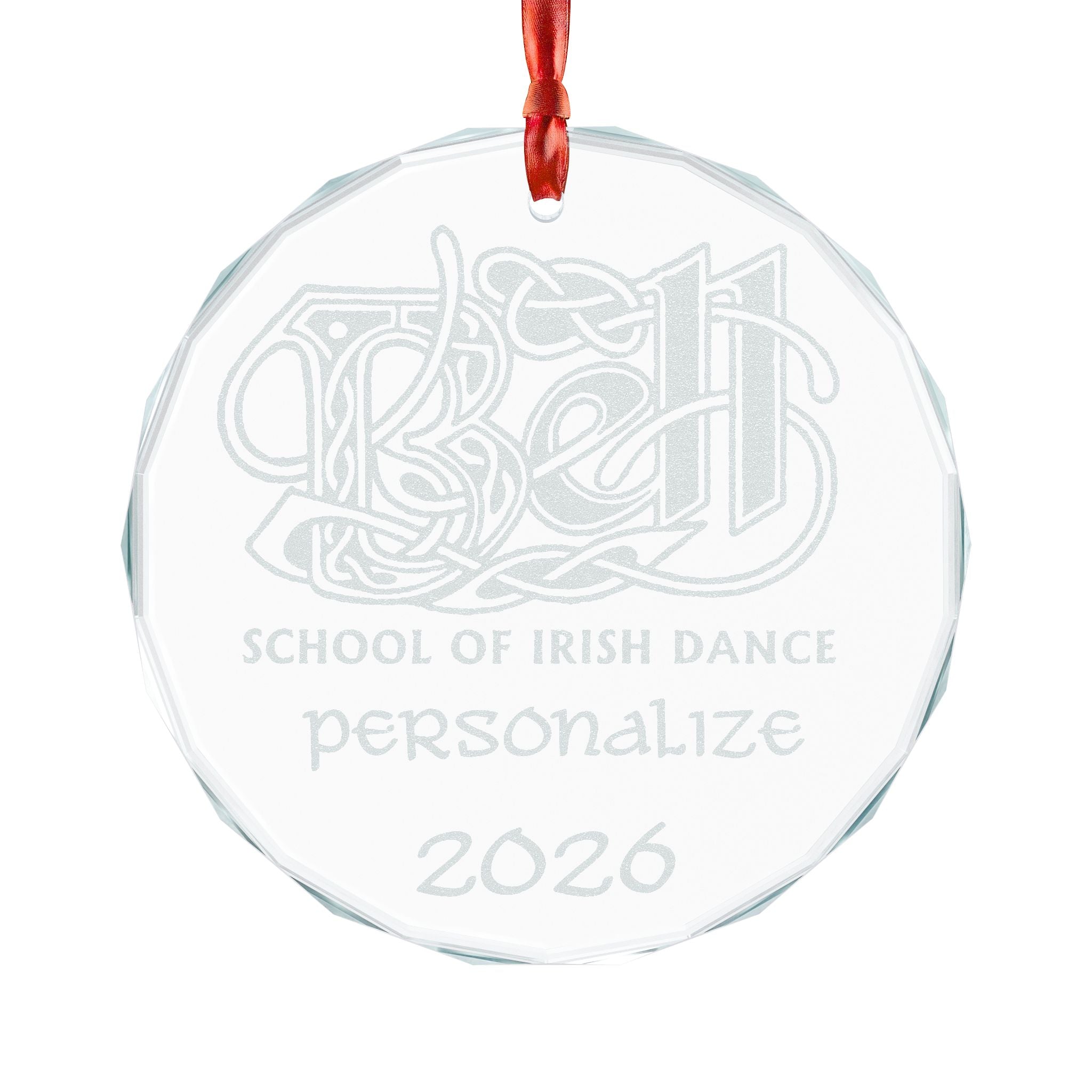 Bell School of Irish Dance engraved crystal ornament - Irish dance keepsake
