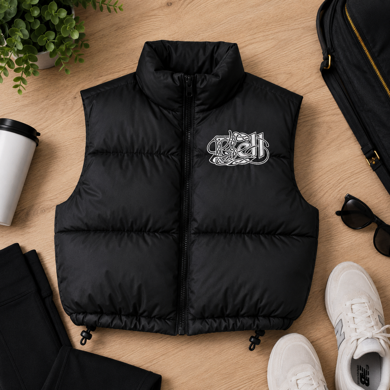 Bell School Cropped Puffy Vest