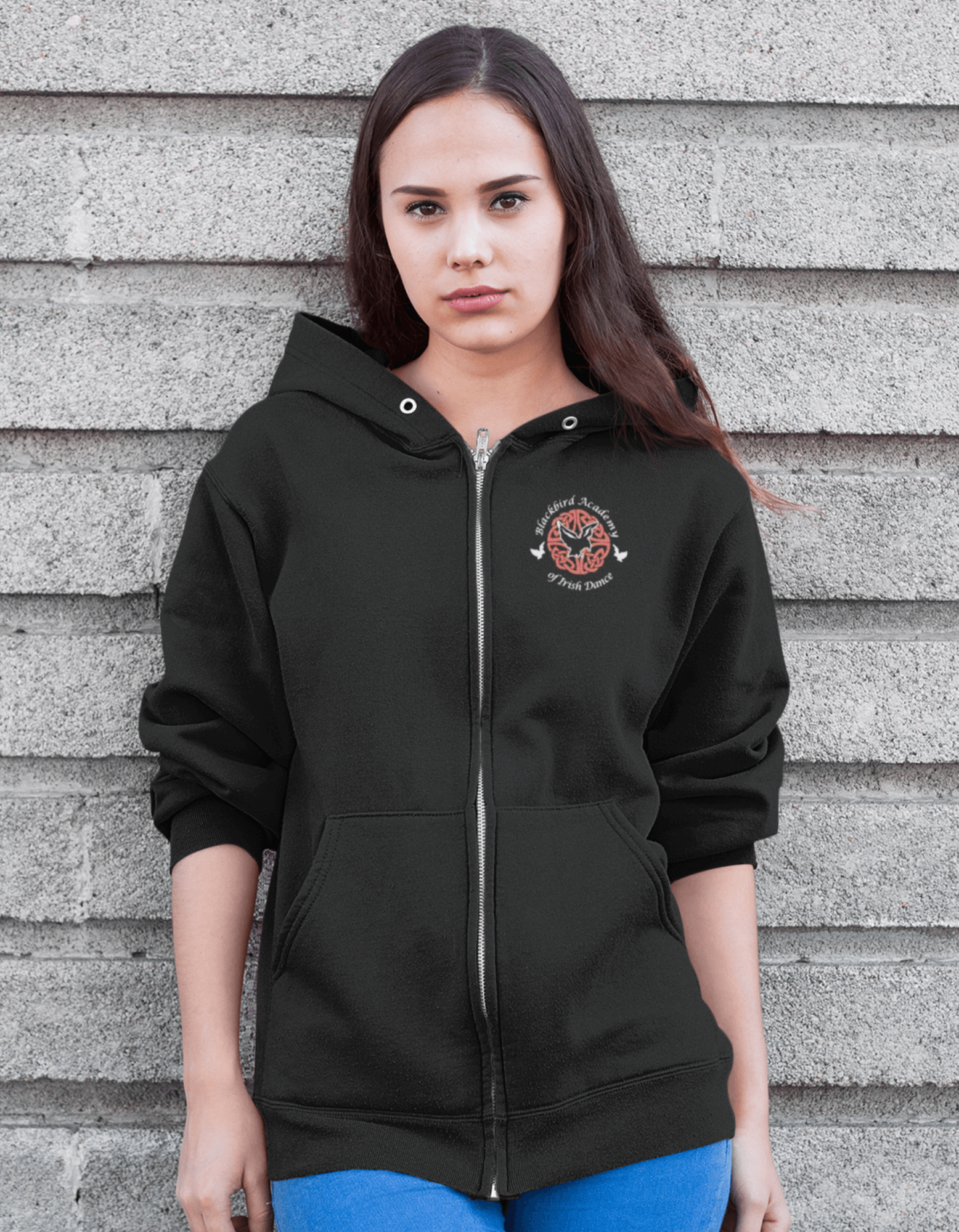 Blackbird Academy of Irish Dance Hoodie, Irish Dance School Gear, Irish Dance Uniform, Spirit Wear, Spirit Gear, Irish Dance Practice Clothes, Full Zip