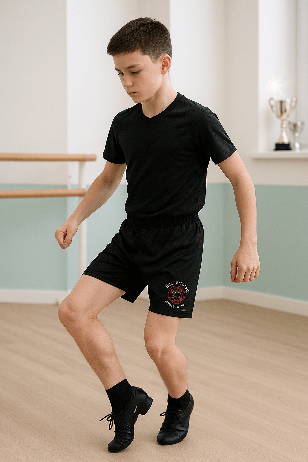 Blackbird Academy Shorts, Irish Dance Shorts, Irish Dance School Gear, Irish Dance Apparel, spirit wear for Irish dancers with school logo