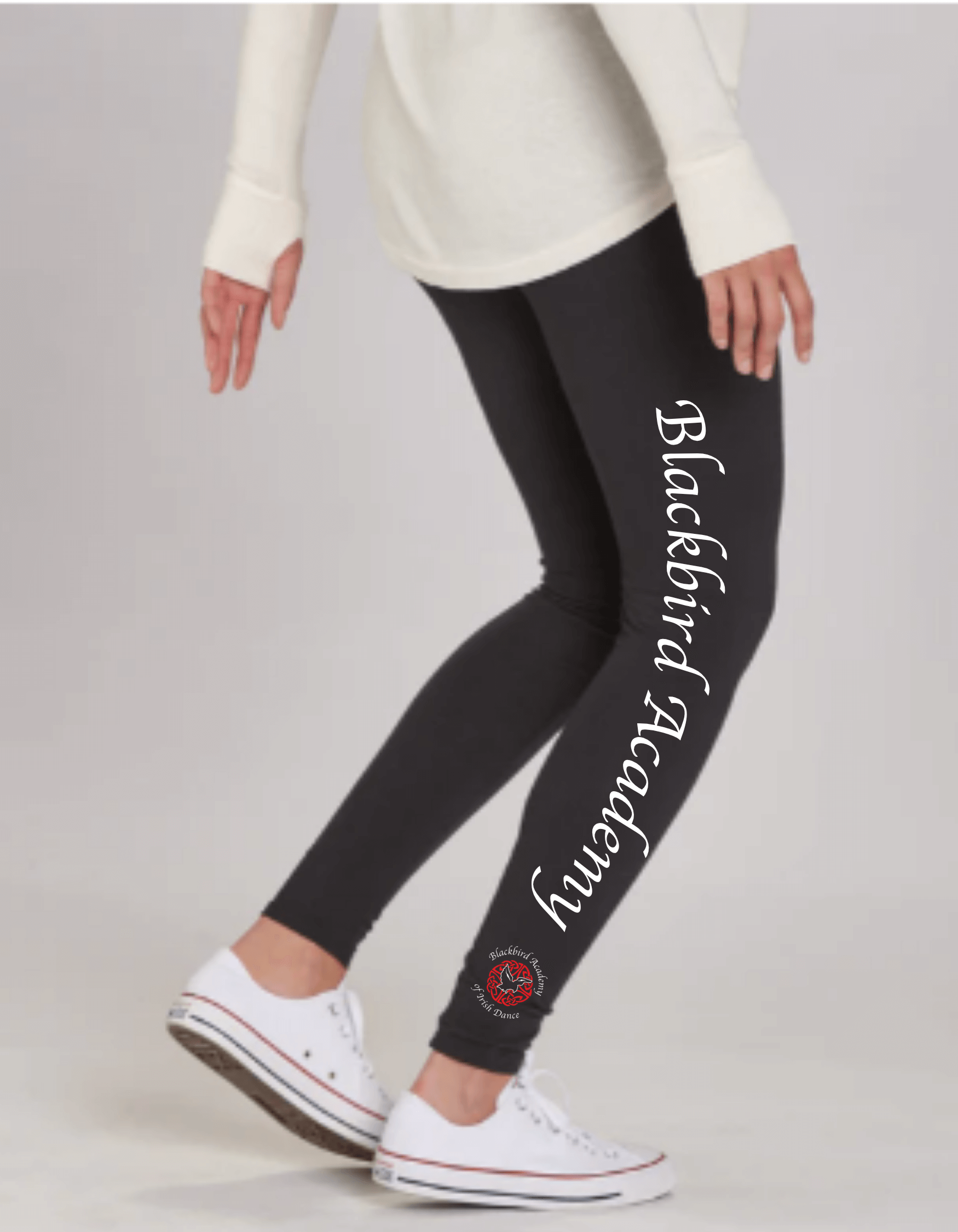 Blackbird Leggings, Irish Dance School Gear, Irish Dance Apparel, Irish Dance Clothes with Logo, Custom Irish Dance, Kids Irish Dance Clothing, Irish Dance Logo Gear